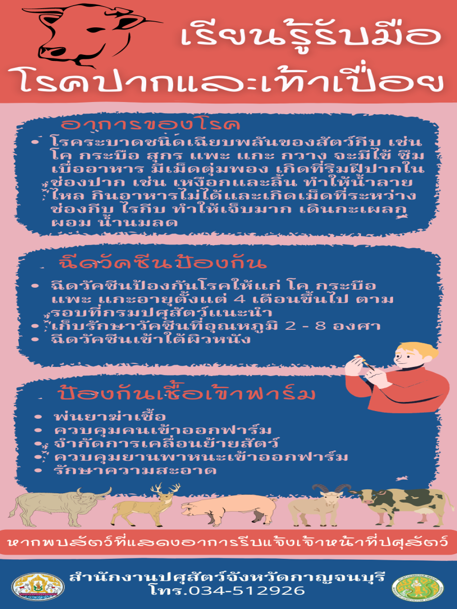 เรียนรู้รับมือโรคปากและเท้าเปื่อย